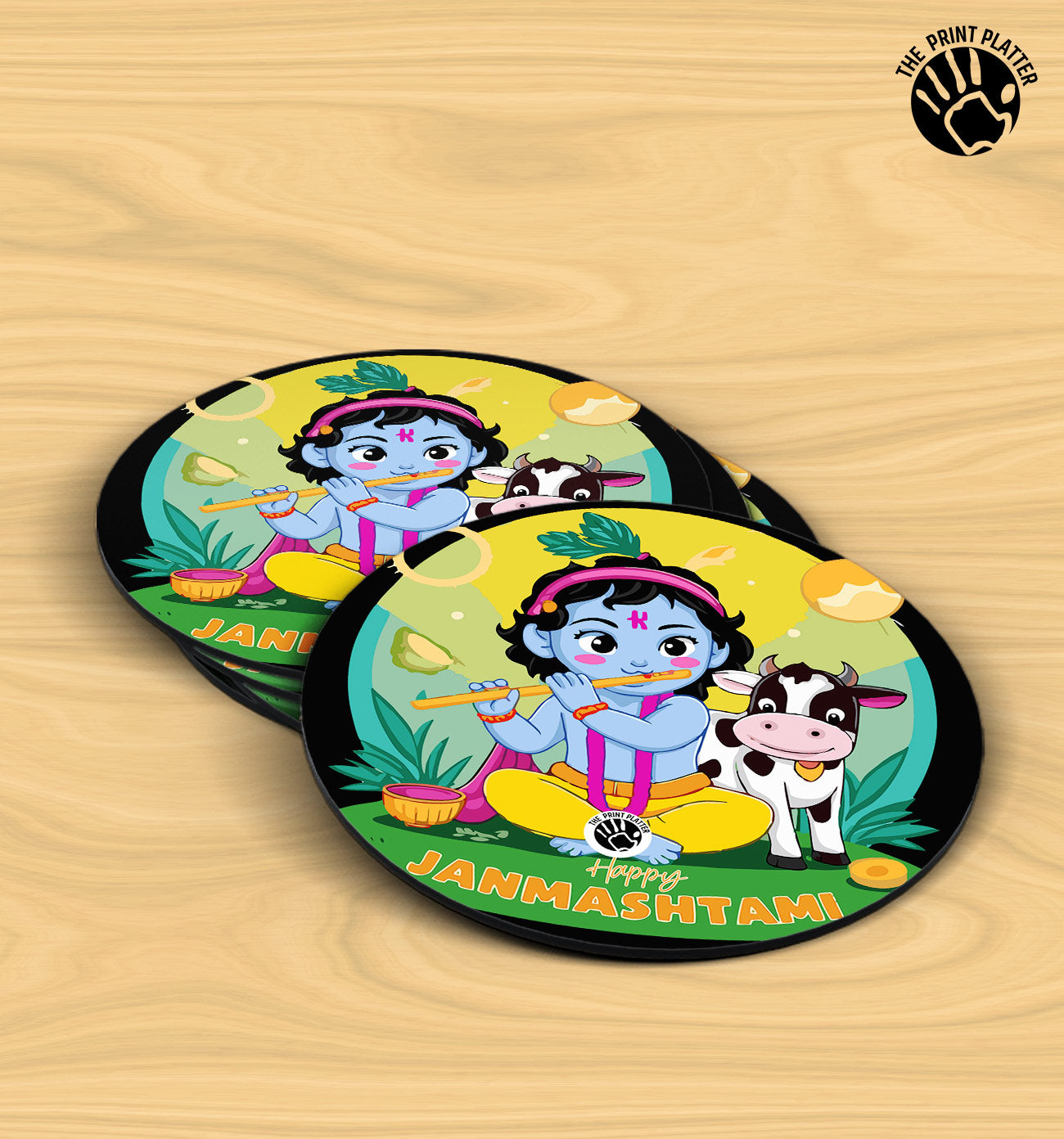 Happy Janmashtami - MDF Tea Coaster Pack Of 4 | TC-13