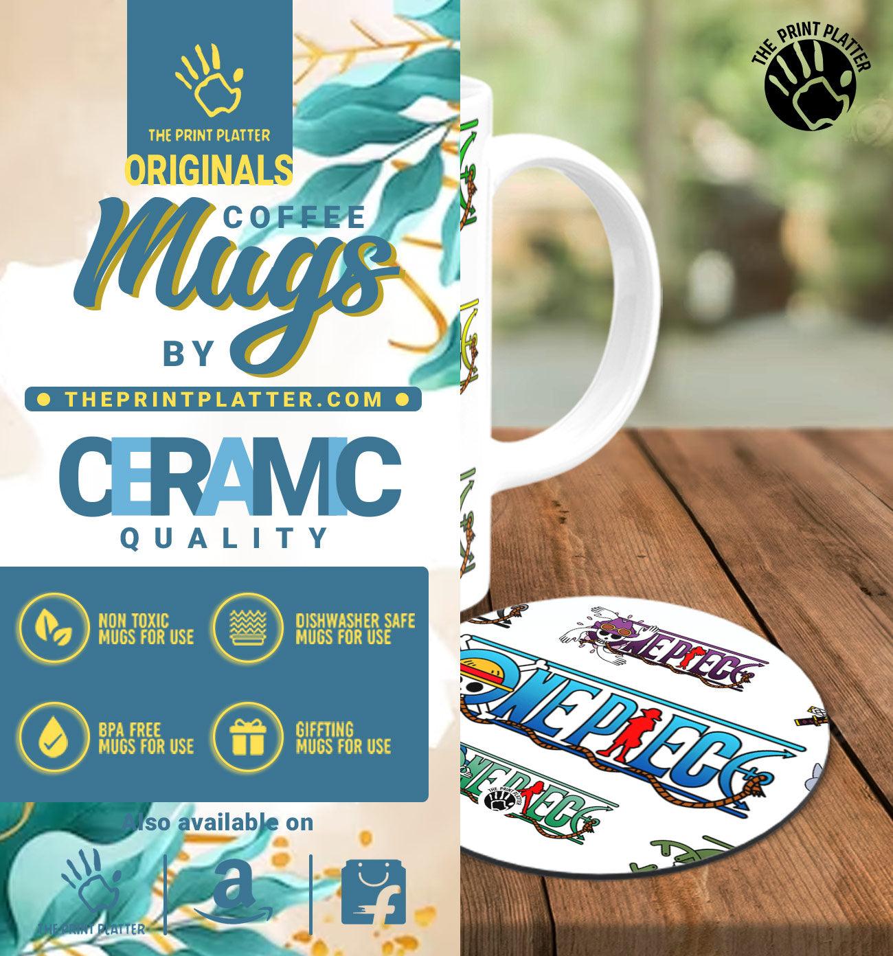 One Piece White Cermic Coffee Mug With Tea Coster 330 ml, Microwave & Dishwasher Safe| TM-R231