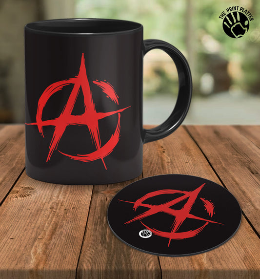 Avengers Full black Cermic Coffee Mug With Tea Coster 330 ml, Microwave & Dishwasher Safe| TM-R241