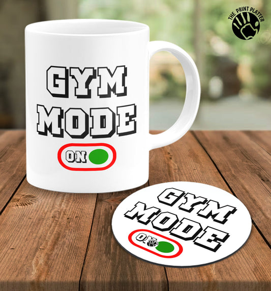Gym Mode Cermic Coffee Mug With Tea Coster 330 ml, Microwave & Dishwasher Safe| TM-R33